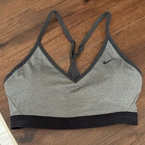 Nike Women's Charcoal and Black Sports Bra